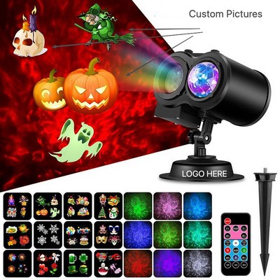 Snowflake Pattern Projection Light Outdoor Indoor Garden Decorative Lamp Christmas Halloween