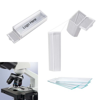 5 Pcs Lab Microscope Slides With Plastic Box(No Cover Glass)