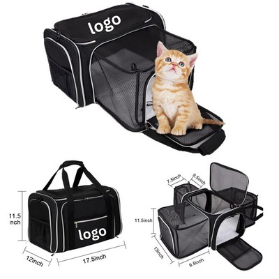 Polyester Soft-Sided Airline Approved Pet Carrier with Metal