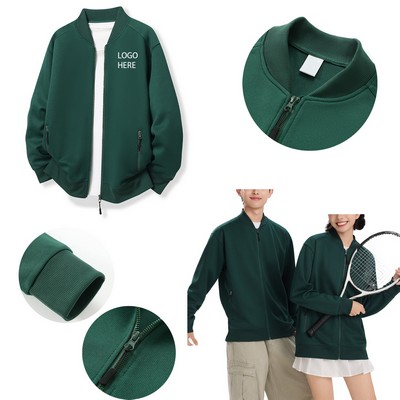 Men's Lightweight Track Jacket Full Zip Athletic Training Top With Pockets