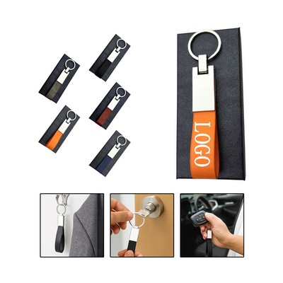 Leather Metal Keychain