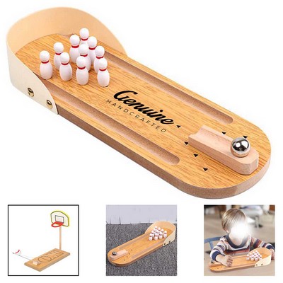 Wooden Tabletop Bowling Set