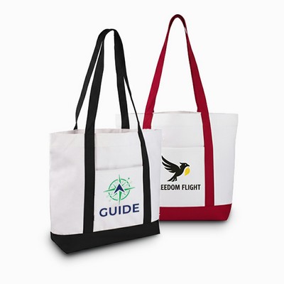 Cotton Boat Tote Front Pocket Travel Bag