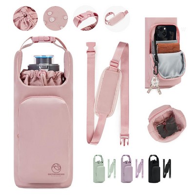 Water Bottle Carrier Bag with Phone Pocket