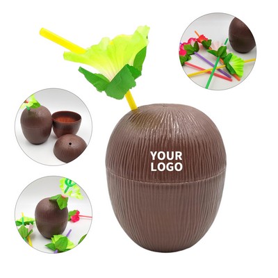 PP Plastic Coconut Cup Twist Close Lid Design