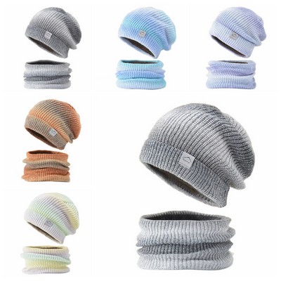 Winter Knitted Beanie Hat Balaclava Scarf Set