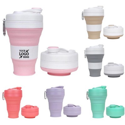 12 oz Collapsible Water Bottle w/ Straw