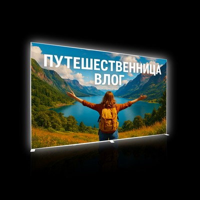 13.12'W x 7.87'H PVC SEG Lightbox Tooless Double Sided Print(Frame+Fabric)