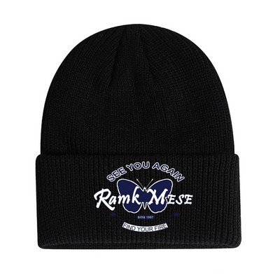 Cozy Knit Beanie with Fashionable Cuff Detail