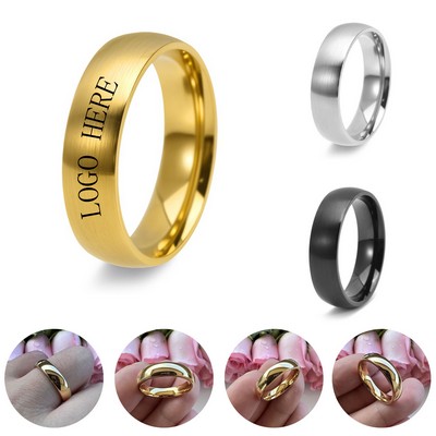 Custom Unisex 6mm Brushed Titanium Ring
