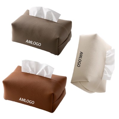 Elegant Top-Fill Tissue Holder in PU Leather