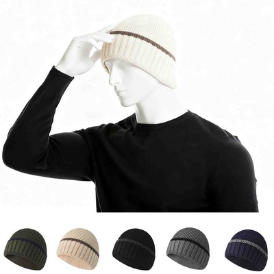 Winter Knit Beanie Hats Ear Covers For Men Women Warm Daily Headwear