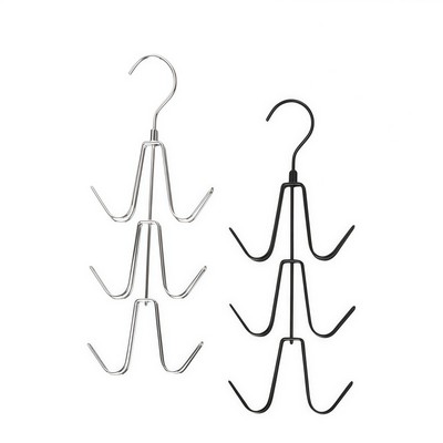 Rotating Metal Hook Rack for Belts Scarves Ties and Handbags Storage