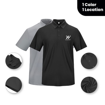 Men's Polo Shirt With Bonded Collar with Logo