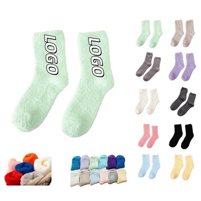 Fuzzy Coral Fleece Socks