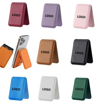 PU Magnetic Adsorption Phone Stand Card Holder