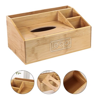 Bamboo and Wood Tissue Box