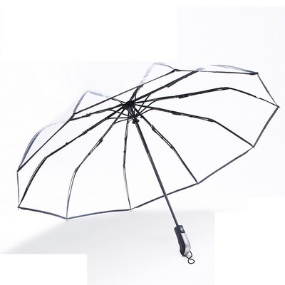 Clear Automatic Folding Umbrella
