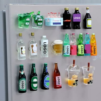 Custom Mini Bottle Resin Fridge Magnets