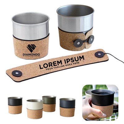 Foldable Cork Leather Coffee Cup Sleeve