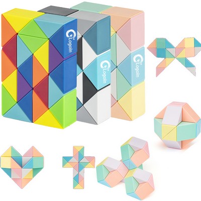 24 Blocks Macaron Party Favors Magic Snake Ruler Fidget Toy