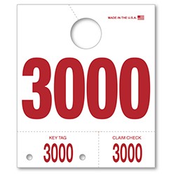 3000-3999 White Service Dispatch Number Tag