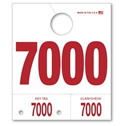 7000-7999 White Service Dispatch Number Tag