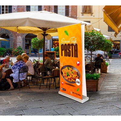 2.5' x 6.5' Double Sided Retractable Banner Stand (Graphic only)