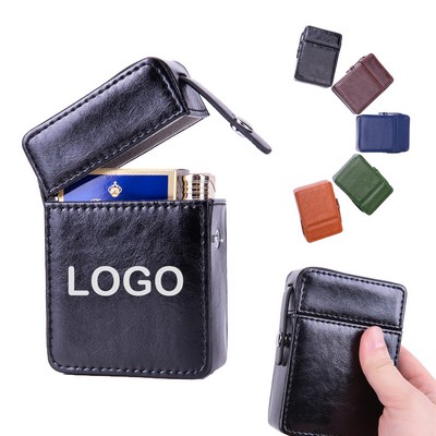 PU Leather Tobacco Pouch with Lighter Holder