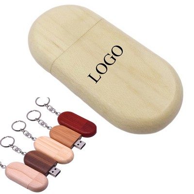 Wooden Key Chain USB Drive