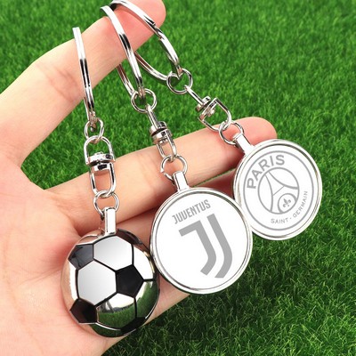 Metal Soccer Keychain