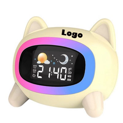 Kids Toddlers Wake Alarm Clock Night Light White Noise