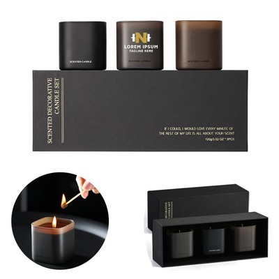 Set of 3 Scented Soy Candles Gift Set