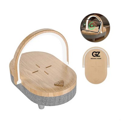 Bedside Table Lamp Wireless Charger Bluetooth Speaker