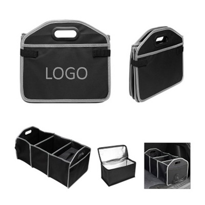 23" Foldable Car Trunk Organizer W/ Individual Cooler Bag