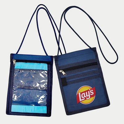 Secure Pass ID & Travel Neck Wallet with Heat Transfer Logo Print