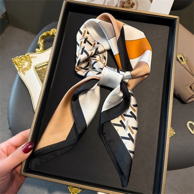 Custom 25.6" x 25.6" Satin Silk Feeling Scarves Fashion Bag Purse