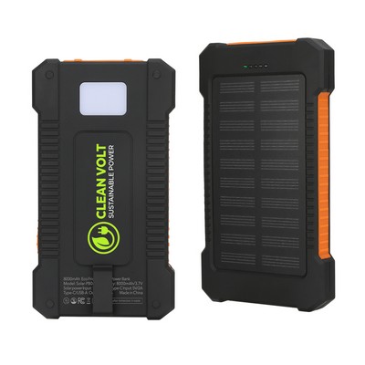 Eco 8000mAh Sustainable Solar LED Power Bank