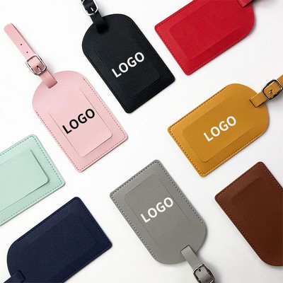 Multi-Color Adjustable Strap PU Leather Luggage Tag