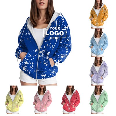 Ladies Full Zip Hooded Jacket with Functional Pockets