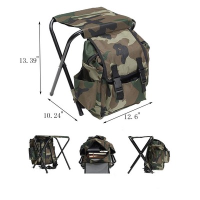 Portable Foldable Fishing Chair Cloth Stool Backpack