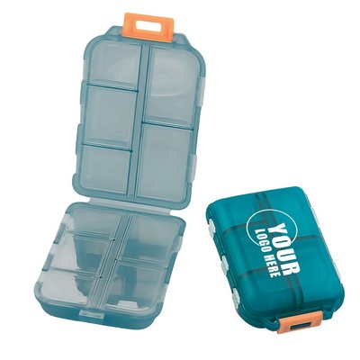 10-Compartment Folding Transparent Pillbox