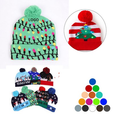 Santa Light up Christmas Hat with LED Lights