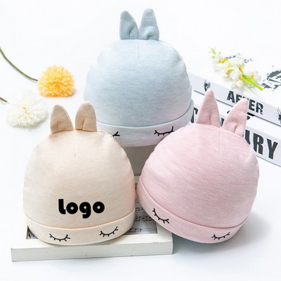 Newborn Infant Baby Beanie for Girls Boys Hats 0-6 Months Cute Eyelash Pattern Hat