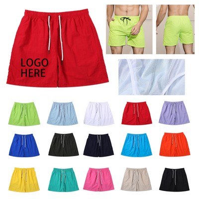 Quick Drying Men's Breathable Trunks With Liner