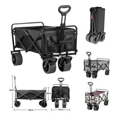 Heavy Duty Folding Utility Wagon – Collapsible Outdoor Wagon Cart