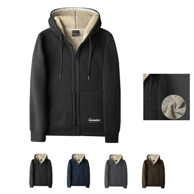 Lambswool Lined Full Zip Up Hoodie