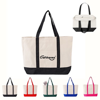 12oz Canvas Tote Bag with Zipper