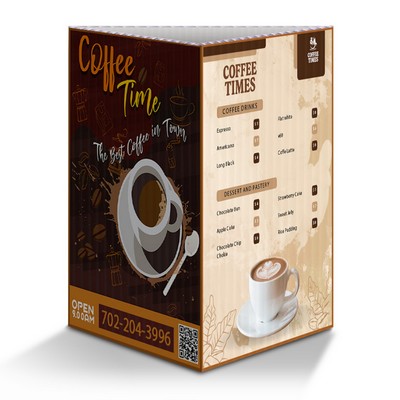 11"x8.5" Full Color Corrugated Table Tents - 3 Sided