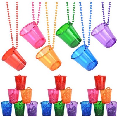 2oz Shot Glass with Beaded Necklace